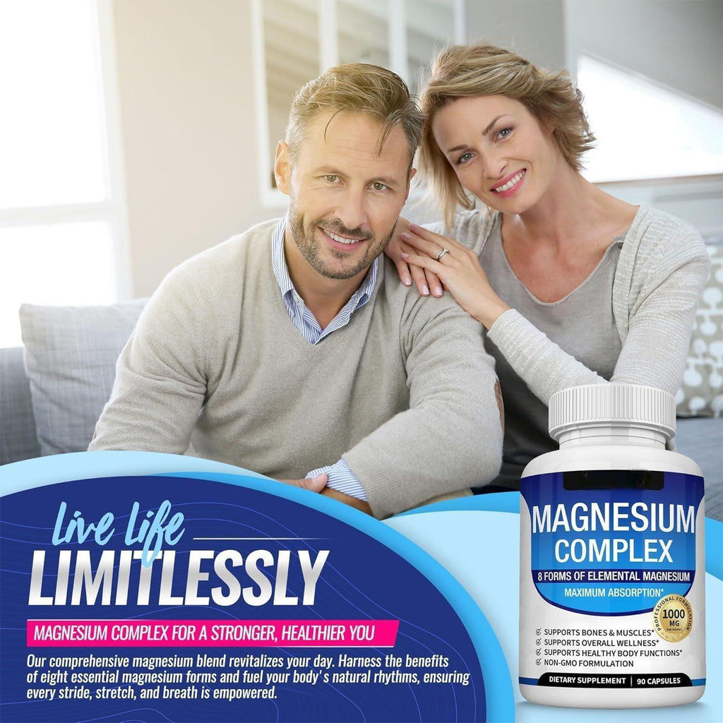 Magnesium Complex 1000mg — 8 Forms of Elemental Magnesium | 90 Capsules