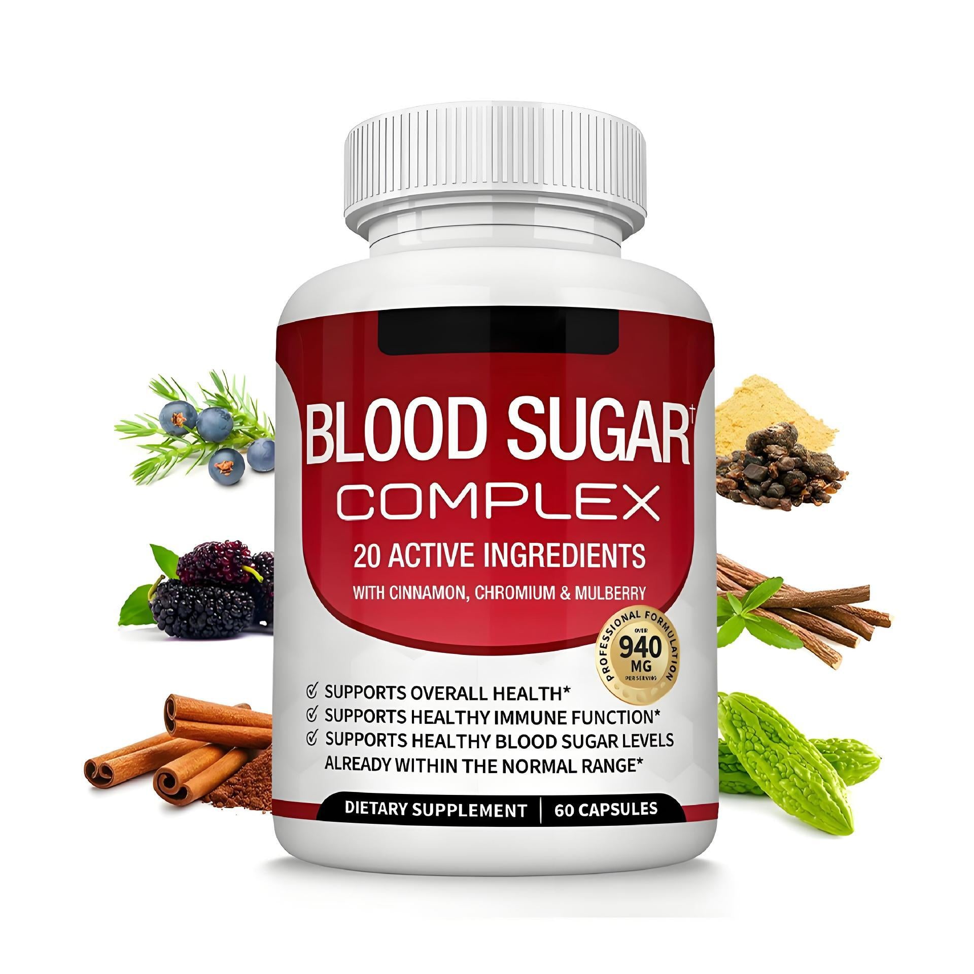 Blood Sugar Complex 940mg — 20-in-1 Glucose & Metabolism Support